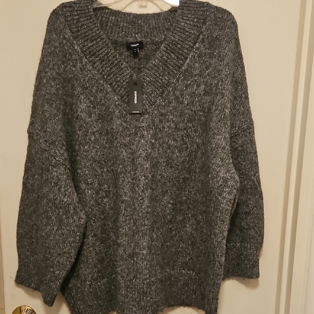 Express Charcoal Knit Sweater